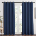 NICETOWN Blackout Curtain Panel - Light Blocking Room Darkening Drape/Drapery for Nursery Room, Ring Top, Navy, 52 inches Wide by 84 inches Long, 1 PC