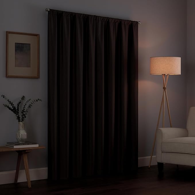 ECLIPSE Kendall Modern Blackout Thermal Rod Pocket Window Curtain for Bedroom or Living Room (1 Panel), 42" x 63", Slate