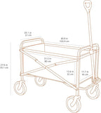 Amazon Basics Collapsible Heavy Duty Utility Wagon for Outdoor Sports, Camping, Garden, and Shopping, 265 Pounds Capacity, 27.6 x 40.9 x 20 inches, Gray