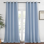 NICETOWN Bedroom Curtain Room Darkening Drapery 102 inches Length - Home Fashion Thermal Insulated Grommet Room Darkening Curtain for Living Room (Vintage Blue, 1 Panel, 52 x 102 inches)
