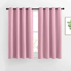 NICETOWN Crystal Pink Curtain Panels for Dining Room - Triple Weave Thermal Insulated Grommet Window Draperies and Curtains for Bedroom (Set of 2 Panels, 52 x 54 inches in Crystal Pink)