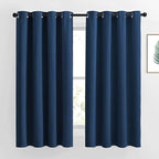 NICETOWN Moroccan Blue Blackout Nursery Curtains, Grommet Thermal Curtains & Drapes Room Darkening Window Treatment Sound Reducing for Bedroom, 2 Panels, W46 x L63
