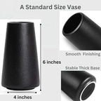 Quality Ceramic Flower Vase - 6 Inches Tall, Black, Pampas Vase for Farmhouse, Modern, Bohemian Home Decor
