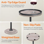 HOOBRO Small Round Side Tables, Set of 2, Drink Tables, Coffee Martini Tables with Pedestal Accent for Small Spaces in Living Room, Bedroom, Sofa Couch, Greige BG168BZP201
