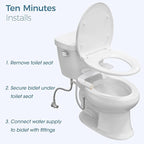 BIGCOW Ultra-Slim Bidet Attachment for Toilet - Dual Nozzle (Frontal & Rear Wash) with Adjustable Cold Water Pressure and Stainless Steel Inlet - Hygienic Solution for Fresh Cleanliness, Gold 1 Pcs
