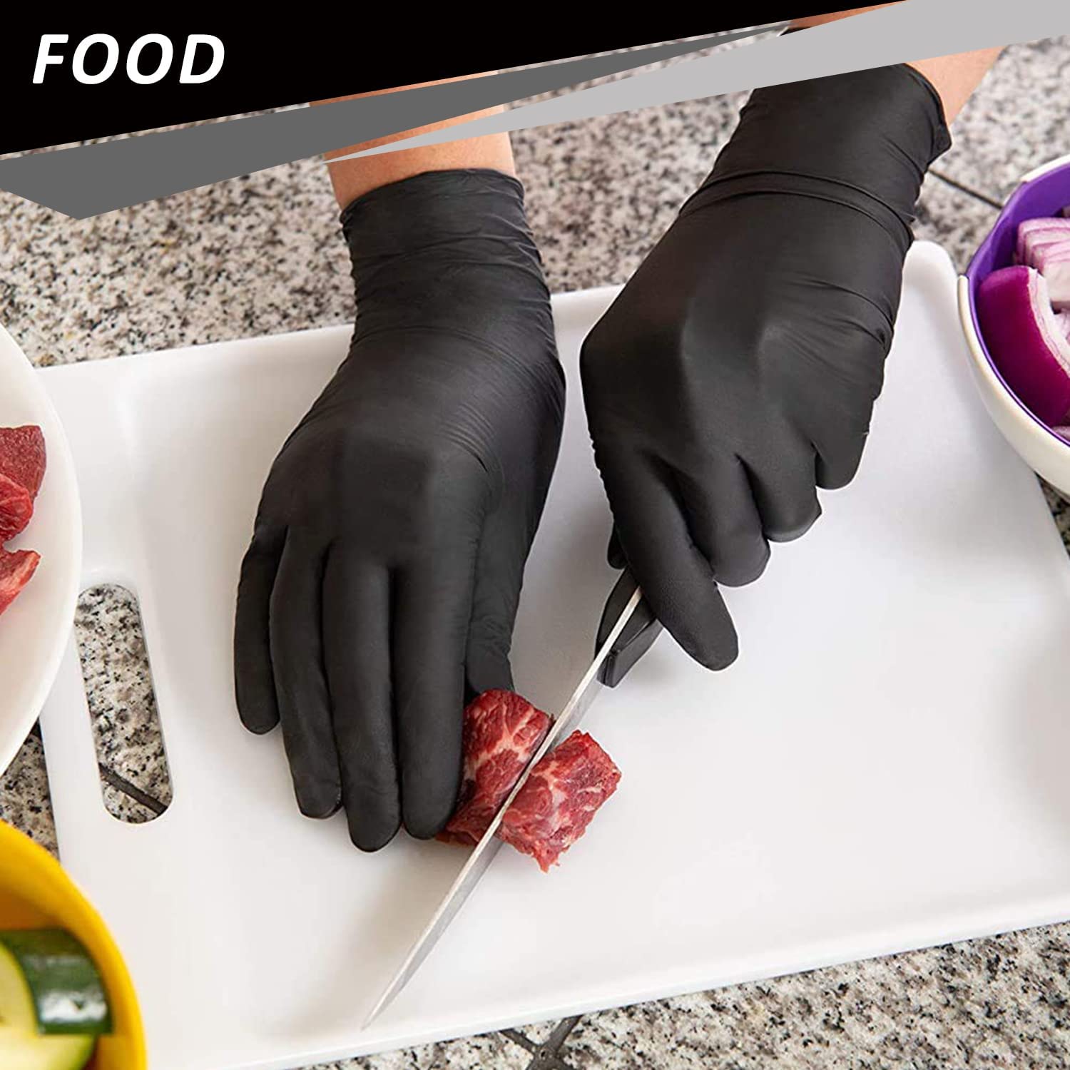 Nitrile Gloves, 4mil-100 Count, Gloves Disposable Latex Free