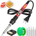 Soldering Iron Kit, 80W 110V LCD Digital Solder Irons, Portable Welding Tools with Ceramic Heater, Accurate 356°F-896°F, for Metal, Jewelry Electrical Repairs, DIY