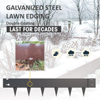 20ft. Galvanized Steel Landscape Edging (6-Pack) – 40" x 8" Metal Garden Border, Hammer-in Lawn Edging for Landscaping, Tree Rings, Yard & Pathway – Black Steel Lawn Edge for Garden Design