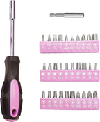 CARTMAN Home Tool Set Kit, Basic Household Hand Tools with Storage Case Light Pink