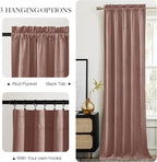 NICETOWN Dusty Pink Velvet Curtains for Backdrops, 120" Long Thermal Insulated Room Darkening Drapes for Film, Extra Long Window Treatments for Large Sliding Door(2 Panels, 52 x 120)