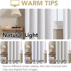 H.VERSAILTEX Linen Curtains 100% Blackout Curtains for Bedroom 63 inch Long Full Light Blocking Nature Linen Blended Window Curtains for Living Room Nickel Grommet (2 Panels, Heathered White)