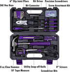 CARTMAN Home Tool Set Kit, Basic Household Hand Tools with Storage Case Purple