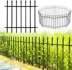 Metal Decorative Garden Fence 24" Wide x 24" High (5 Panels, Total Length 10 feet), Metal Border Folding Fence, Landscape Fencing Dog Fence Pet Fence for Flower Bed, Yard, Animal Barrier
