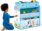 Delta Children - Bluey Design & Store 6 Bin Toy Storage Organizer - Greenguard Gold Certified, Blue