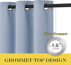 NICETOWN Blackout Curtains 72 inches Long, Grommet Privacy Window Treatment Thermal Insulated Room Darkening Sliding Glass Door Drape for Bedroom Living Room, 1 Panel, W100 x L72, Vintage Blue