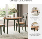 Signature Design by Ashley Gesthaven Modern Dining Drop Leaf Table with 4 Legs, Light Brown & Green