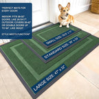 OLANLY Front Door Mat Indoor Outdoor Entrance, Waterproof All-Season, All-Weather Doormat, Sturdy Natural Rubber, Fade Resistant, Low Profile, Easy Clean Patio Porch Entryway Mat, 47x32, Green