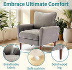 OLIXIS Comfy Accent Chair for Living Room Bedroom and Waiting Room, Upholstered Mid-Century Reading Chair with Pillow and Solid Wood Legs, Wide Singe Modern Lounge Sofa (Gray)