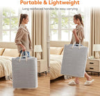 Lifewit 2 Pack Laundry Basket 125L Each, Collapsible Clothes Hamper with Reinforced Handles, Freestanding Waterproof Design for Bedroom and Laundry Room, Grey 250L Total