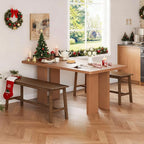 HOOBRO 39.3'' Bamboo Dining Bench, Farmhouse Kitchen Table Bench, Kitchen & Living Room Furniture, Easy to Assemble, Sturdy and Stable, Mocha MA03CD01G2
