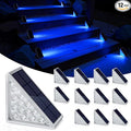 NIORSUN Solar Step Lights,12 Pack Blue LED Outdoor Step Lights, Stair Lights Outdoor for Patio, Fence, Yard, Walkway, Solar Powered Auto On/Off, IP67 Waterproof, Easy Install