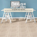 Nexus Self Adhesive 12-Inch Vinyl Floor Tiles, 20 Tiles - 12" x 12", Saddlewood Pattern - Peel & Stick, DIY Flooring for Kitchen, Dining Room, Bedrooms & Bathrooms by Achim Home Decor