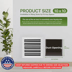 Decorative Aluminum Air Vent Cover for Wall & Ceiling - HVAC Register,Grille with Linear Slot Diffuser, Quiet Operation for Home (White, 10x10)