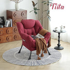 Tiita Lazy Chair, Red Modern Large Accent Armchair, Comfy Leisure Sofa Reading Chair for Bedroom, Living Room, Dorm Rooms, Garden and Courtyard, Red