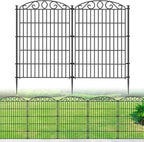 No Dig Decorative Garden Fence 6 Panel - 36in H x 12ft L, Tall Animal Barrier for Dogs Rabbits, Rustproof Metal Wire Panels for Yard, Patio, and Outdoor Border Use