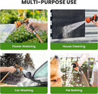 Giraffe Tools Garden Hose 25FT, 5/8" Flexible Lay Flat Water Hose, Custom Length, Leakproof Gardening Hose with Male to Female Fitting, Lightweight Hybrid Hose Pipe for Garden & Yard