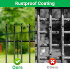 Metal Garden Fence 42" H x 30" W, 5 Panels (4 Panels + 1 Gate), Total 12.5 feet, Metal Border Folding Fence, Landscape Fencing Dog Fence Pet Fence for Flower Bed, Yard, Animal Barrier
