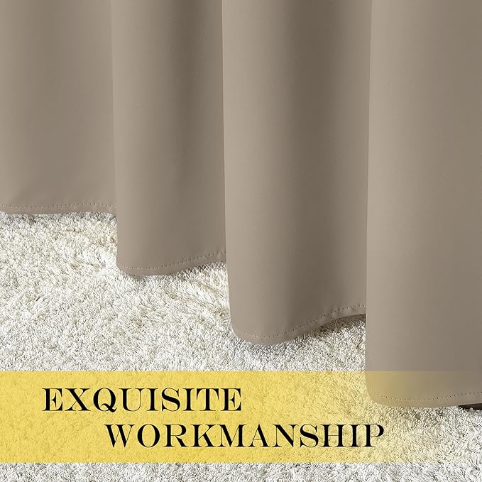 NICETOWN Door Curtain for Closet Doors 80 Inches Long 1 Panel, Blackout Doorway Curtain for Open Closet Bedroom, Room Divider Living Room for Privacy (Taupe, 1 Panel, 46W x 80L)