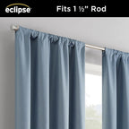 ECLIPSE Kendall Modern Blackout Thermal Rod Pocket Window Curtain for Bedroom or Living Room (1 Panel), 42" x 63", Slate