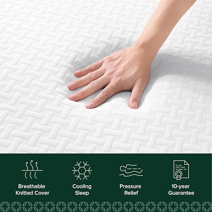 Zinus 6 Inch Queen Cooling Essential Memory Foam Mattress [NewVersion], Fiberglass Free, Medium Feel, Breathable Cooling Layers, Certified Safe Materials