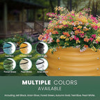 Round Galvanized Raised Garden Bed Kit, 2 Pcs 2 x 2 x 1ft Autumn Gold Galvanized Garden Boxes, Outdoor for Vegetables