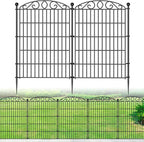 12 Panel Garden Fence - 36in H x 24.9 ft L, No Dig Rustproof Metal Tall Animal Barrier for Dogs Rabbits, Decorative Outdoor Border for Yard, Patio, and Flower Beds