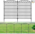 No Dig Decorative Garden Fence 6 Panel - 36in H x 12ft L, Tall Animal Barrier for Dogs Rabbits, Rustproof Metal Wire Panels for Yard, Patio, and Outdoor Border Use