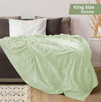 Utopia Bedding Fleece Blanket King Size Sage Green 300GSM Luxury Fuzzy Soft Anti-Static Microfiber Bed Blanket (90x102 Inch)