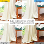 NICETOWN Thermal Insulated Velvet Curtains Ivory White 90 Inch Length, Heavy Duty Keep Warm Drapes Room Darkening Thermal Insulated Curtains for Patio Hall Villa, Bedroom Window Treatment, Set of 2