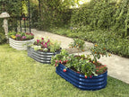 Plant & Plot Galvanized Raised Garden Beds Outdoor // 4×2×1 ft (2-Pack) Planter Raised Beds for Gardening, Vegetables, Flowers // Large Metal Garden Box // Patented Tool-Free Design (Navy)