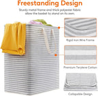 Lifewit 3 Pack Laundry Basket 100L Each, Collapsible Clothes Hamper with Reinforced Handles, Freestanding Waterproof Design for Bedroom and Laundry Room, Grey 300L Total