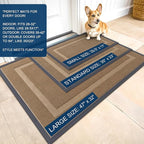 OLANLY Front Door Mat Indoor Outdoor Entrance, Waterproof All-Season, All-Weather Doormat, Sturdy Natural Rubber, Fade Resistant, Low Profile, Easy Clean Patio Porch Entryway Mat, 59x35, Light Brown