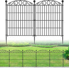 No Dig Decorative Garden Fence 6 Panel - 30in H x 11.8ft L, Tall Animal Barrier for Dogs Rabbits, Rustproof Metal Wire Panels for Yard, Patio, and Outdoor Border Use