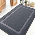 OLANLY Front Door Mat Indoor Outdoor Entrance, Waterproof All-Season, All-Weather Doormat, Sturdy Natural Rubber, Fade Resistant, Low Profile, Easy Clean Patio Porch Entryway Mat, 47x30, Light Grey