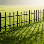 Metal Decorative Garden Fence 12" H x 16" W (5 Panels, Total Length 6.6 feet) Metal Border Folding Fence, Landscape Fencing for Flower Bed, Yard, Animal Barrier