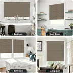 LazBlinds No Tools No Drill Cordless Cellular Shades, Light Filtering Honeycomb Shades for Home, Thermal Insulation Blinds for Windows, 47" W x 48" H, Taupe