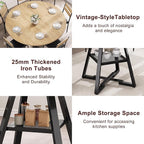 51'' Round Dining Table for 6,Kitchen Dining Room Circle Dinner Pedestal Table,Space Saving Wood Kitchen & Dining Room Furniture (Natual Wood, 51In)
