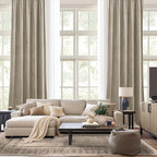 NICETOWN Camel Velvet Curtains 84 Inch Long 52 Wide, Room Darkening Drapes for Bedroom and Living Room Farmhouse Style Window Treatment for Apartment - Room Darkening Energy Saving