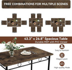Vipbear 5-Piece Kitchen Table Set,Kitchen Dining Table Set for 4, Dining Room Table Sets with 4 Chairs,Rectangular Kitchen Table Set for Small Space, Dinette,Apartment, Classic Brown