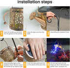 Solar Lights Outdoor Decorative, 2 Pack Metal Solar Watering Can Lights Waterproof, Small Hanging Garden Decor Yard Lights Outside Patio Lawn, Gifts for Mom Grandma Women Birthday(Colorful)